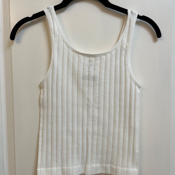RS by Roselyn Sánchez Seamless Ribbed Tank Top XS/S White Stretch - Picture 6 of 6